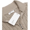 image:imageCOOFANDY Mens Quarter Zip Sweater Slim Fit Casual Knitted Turtleneck Pullover Mock Neck Polo SweaterKhaki