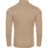 image:imageCOOFANDY Mens Quarter Zip Sweater Slim Fit Casual Knitted Turtleneck Pullover Mock Neck Polo SweaterKhaki Striped Collar