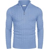 image:imageCOOFANDY Mens Quarter Zip Sweater Slim Fit Casual Knitted Turtleneck Pullover Mock Neck Polo SweaterLight Blue