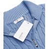 image:imageCOOFANDY Mens Quarter Zip Sweater Slim Fit Casual Knitted Turtleneck Pullover Mock Neck Polo SweaterLight Blue