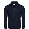 image:imageCOOFANDY Mens Quarter Zip Sweater Slim Fit Casual Knitted Turtleneck Pullover Mock Neck Polo SweaterNavy Blue