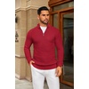 image:imageCOOFANDY Mens Quarter Zip Sweater Slim Fit Casual Knitted Turtleneck Pullover Mock Neck Polo SweaterRed
