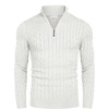 image:imageCOOFANDY Mens Quarter Zip Sweater Slim Fit Casual Knitted Turtleneck Pullover Mock Neck Polo SweaterWhite