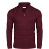 image:imageCOOFANDY Mens Quarter Zip Sweater Slim Fit Casual Knitted Turtleneck Pullover Mock Neck Polo SweaterWine Red