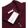 image:imageCOOFANDY Mens Quarter Zip Sweater Slim Fit Casual Knitted Turtleneck Pullover Mock Neck Polo SweaterWine Red