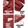 image:imageCOOFANDY Mens Rain Jacket Waterproof Lightweight Packable Raincoat Pullover Windbreaker With Hood For Hiking RunningWine Red
