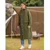 image:imageCOOFANDY Mens Rain Jacket with Hood Waterproof Lightweight Active Long RaincoatArmy Green