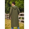 image:imageCOOFANDY Mens Rain Jacket with Hood Waterproof Lightweight Active Long RaincoatArmy Green