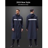 image:imageCOOFANDY Mens Rain Jacket with Hood Waterproof Lightweight Active Long RaincoatBluereflective Strip