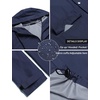image:imageCOOFANDY Mens Rain Jacket with Hood Waterproof Lightweight Active Long RaincoatBluereflective Strip