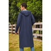 image:imageCOOFANDY Mens Rain Jacket with Hood Waterproof Lightweight Active Long RaincoatNavy Blue
