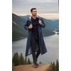image:imageCOOFANDY Mens Rain Jacket with Hood Waterproof Lightweight Active Long RaincoatNavy Blue