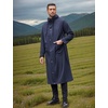 image:imageCOOFANDY Mens Rain Jacket with Hood Waterproof Lightweight Active Long RaincoatNavy Blue