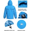 image:imageCOOFANDY Mens Rain Suit 2 Piece Waterproof Breathable Rain Gear Lightweight Rain Jacket Pants Rainwear SuitBlueBlack