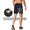 image:imageCOOFANDY Mens Running Athletic Shorts 5 Inch 2 Pack Gym Workout Shorts Fitted Exercise Hiking Shorts with Zipper PocketBlack American Flag