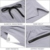 image:imageCOOFANDY Mens Running Athletic Shorts 5 Inch 2 Pack Gym Workout Shorts Fitted Exercise Hiking Shorts with Zipper PocketBlack StripesGrey