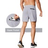image:imageCOOFANDY Mens Running Athletic Shorts 5 Inch 2 Pack Gym Workout Shorts Fitted Exercise Hiking Shorts with Zipper PocketCamo BlueGrey