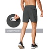 image:imageCOOFANDY Mens Running Athletic Shorts 5 Inch 2 Pack Gym Workout Shorts Fitted Exercise Hiking Shorts with Zipper PocketDark Gray