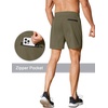 image:imageCOOFANDY Mens Running Athletic Shorts 5 Inch 2 Pack Gym Workout Shorts Fitted Exercise Hiking Shorts with Zipper PocketDark Green