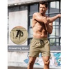 image:imageCOOFANDY Mens Running Athletic Shorts 5 Inch 2 Pack Gym Workout Shorts Fitted Exercise Hiking Shorts with Zipper PocketKhakiGreyBlack