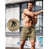 image:imageCOOFANDY Mens Running Athletic Shorts 5 Inch 2 Pack Gym Workout Shorts Fitted Exercise Hiking Shorts with Zipper PocketKhakiLight Grey
