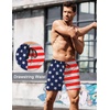 image:imageCOOFANDY Mens Running Athletic Shorts 5 Inch 2 Pack Gym Workout Shorts Fitted Exercise Hiking Shorts with Zipper PocketRed Blue American Flag