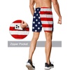 image:imageCOOFANDY Mens Running Athletic Shorts 5 Inch 2 Pack Gym Workout Shorts Fitted Exercise Hiking Shorts with Zipper PocketRed Blue American Flag