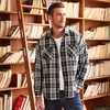 image:imageCOOFANDY Mens Sherpa Lined Flannel Shirt Jacket Long Sleeve Button Up Fleece Plaid ShirtsBlack