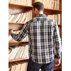image:imageCOOFANDY Mens Sherpa Lined Flannel Shirt Jacket Long Sleeve Button Up Fleece Plaid ShirtsBlack