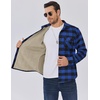 image:imageCOOFANDY Mens Sherpa Lined Flannel Shirt Jacket Long Sleeve Button Up Fleece Plaid ShirtsBlueBlack