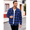 image:imageCOOFANDY Mens Sherpa Lined Flannel Shirt Jacket Long Sleeve Button Up Fleece Plaid ShirtsBlueBlack