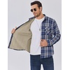 image:imageCOOFANDY Mens Sherpa Lined Flannel Shirt Jacket Long Sleeve Button Up Fleece Plaid ShirtsDark Blue