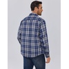 image:imageCOOFANDY Mens Sherpa Lined Flannel Shirt Jacket Long Sleeve Button Up Fleece Plaid ShirtsDark Blue