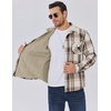 image:imageCOOFANDY Mens Sherpa Lined Flannel Shirt Jacket Long Sleeve Button Up Fleece Plaid ShirtsDark Brown Grey White Plaid