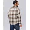 image:imageCOOFANDY Mens Sherpa Lined Flannel Shirt Jacket Long Sleeve Button Up Fleece Plaid ShirtsDark Brown Grey White Plaid