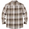 image:imageCOOFANDY Mens Sherpa Lined Flannel Shirt Jacket Long Sleeve Button Up Fleece Plaid ShirtsDark Brown Grey White Plaid