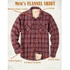 image:imageCOOFANDY Mens Sherpa Lined Flannel Shirt Jacket Long Sleeve Button Up Fleece Plaid ShirtsDark Red