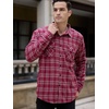 image:imageCOOFANDY Mens Sherpa Lined Flannel Shirt Jacket Long Sleeve Button Up Fleece Plaid ShirtsDark Red