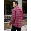 image:imageCOOFANDY Mens Sherpa Lined Flannel Shirt Jacket Long Sleeve Button Up Fleece Plaid ShirtsDark Red