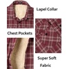 image:imageCOOFANDY Mens Sherpa Lined Flannel Shirt Jacket Long Sleeve Button Up Fleece Plaid ShirtsDark Red