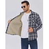 image:imageCOOFANDY Mens Sherpa Lined Flannel Shirt Jacket Long Sleeve Button Up Fleece Plaid ShirtsNavy White Khaki Plaid