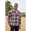 image:imageCOOFANDY Mens Sherpa Lined Flannel Shirt Jacket Long Sleeve Button Up Fleece Plaid ShirtsNavyOrange