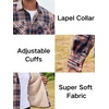 image:imageCOOFANDY Mens Sherpa Lined Flannel Shirt Jacket Long Sleeve Button Up Fleece Plaid ShirtsNavyOrange