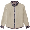 image:imageCOOFANDY Mens Sherpa Lined Flannel Shirt Jacket Long Sleeve Button Up Fleece Plaid ShirtsNavyOrange