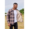 image:imageCOOFANDY Mens Sherpa Lined Flannel Shirt Jacket Long Sleeve Button Up Fleece Plaid ShirtsNavyOrange