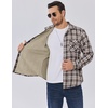 image:imageCOOFANDY Mens Sherpa Lined Flannel Shirt Jacket Long Sleeve Button Up Fleece Plaid ShirtsWhite Brown Plaid