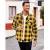 image:imageCOOFANDY Mens Sherpa Lined Flannel Shirt Jacket Long Sleeve Button Up Fleece Plaid ShirtsYellowBlack