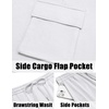 image:imageCOOFANDY Mens Shirt and Shorts Set 2 Piece Fashion Summer Tracksuits Cotton Oversized TShirts Cargo Shorts OutfitsAll White