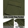 image:imageCOOFANDY Mens Shirt and Shorts Set 2 Piece Fashion Summer Tracksuits Cotton Oversized TShirts Cargo Shorts OutfitsArmy Green