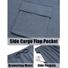 image:imageCOOFANDY Mens Shirt and Shorts Set 2 Piece Fashion Summer Tracksuits Cotton Oversized TShirts Cargo Shorts OutfitsDark Blue